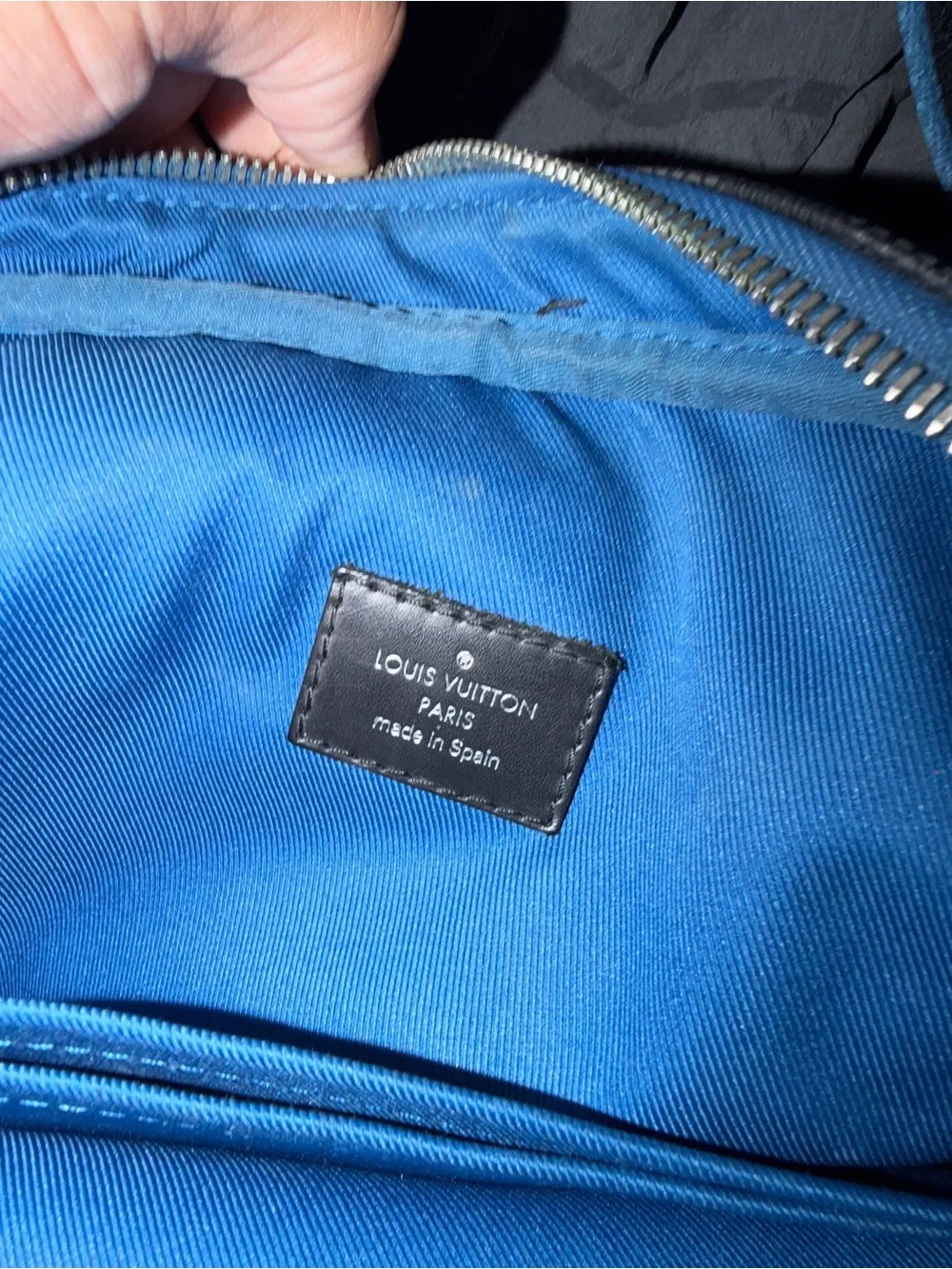 Louis Vuitton Damier Graphite Dayton PM Messenger Bag with Blue Trim